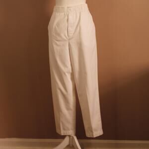 Bobbie Brooks Women's Slacks White Elastic Waist 14 Petite